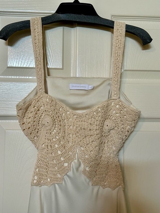 Jonathan Simkhai Ivory Crochet Bodice Slip - Picture 8 of 13